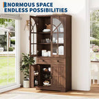 Farmhouse Pantry Cabinet, Freestanding Kitchen Cabinet, Adjustable Shelves, Multifunctional Organizer, for Kitchen, Dining Room, Living Room