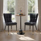 Bekrvio Dining Room Chairs Set of 6, Modern Upholstered Faux Leather Seat with High Back, Metal Legs, Armless Kitchen Chairs for Living Dinning Room