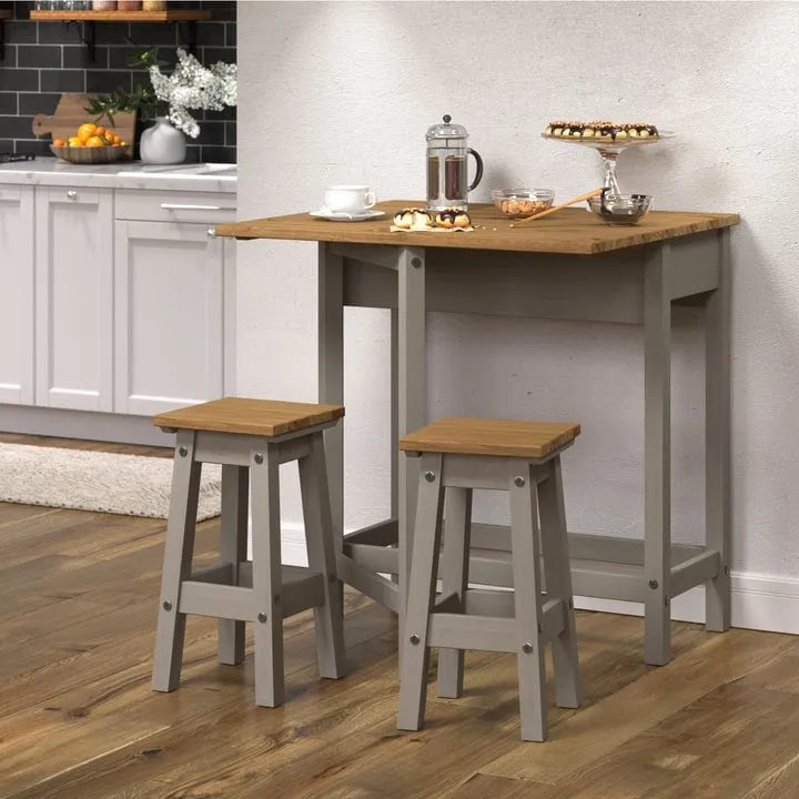 Solid Pine Drop Leaf Table 3-piece Dining Set