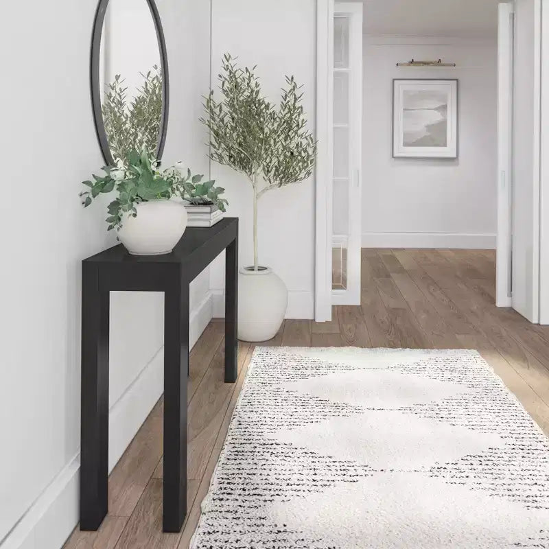 Plank+Beam 46 Modern Solid Wood Console Table, Narrow Entryway Table, Behind The Couch