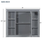 36 Modern Bathroom Vanity with Top Sink and Mirror Cabinet,2 Doors and 2 Drawers
