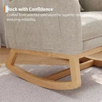 Modern Soft Rocking Chair with Pillow & Side Pockets, for Living Room, Bedroom