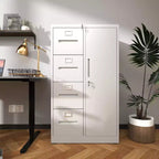 Metal Storage Vertical Filing Cabinet with Lock, Steel File Locker with 4 Drawers
