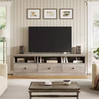 70 Mid-Century Modern Entertainment Center with Storage Drawer & Open Shelves