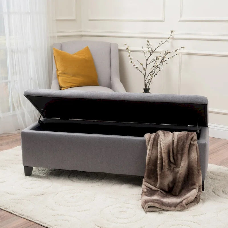 Modern Upholstered Storage Bench for Living Room Entryway