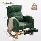 Modern Soft Rocking Chair with Pillow & Side Pockets, for Living Room, Bedroom