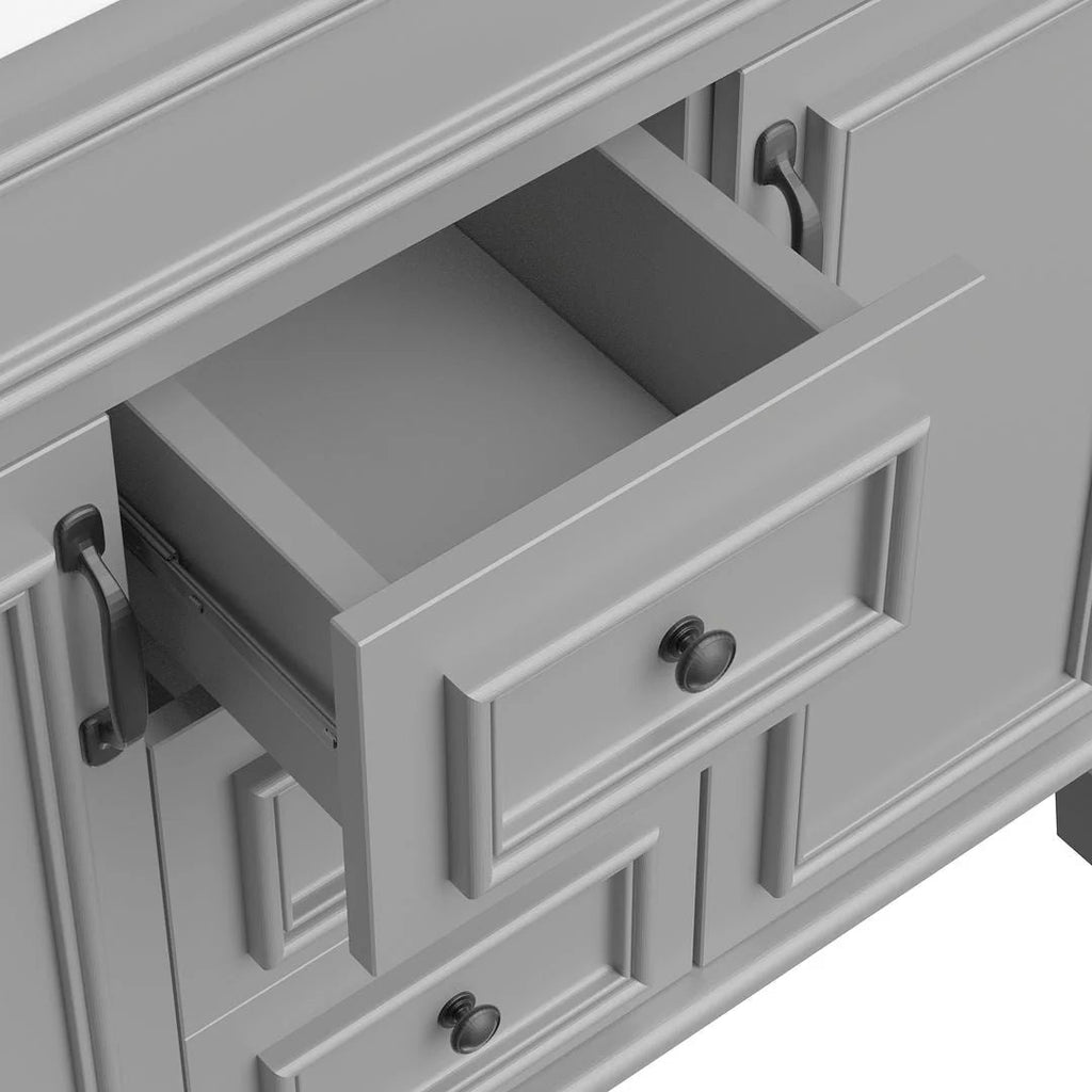36 Modern Bathroom Vanity with Top Sink and Mirror Cabinet,2 Doors and 2 Drawers