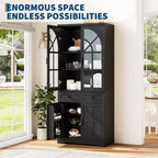 Farmhouse Pantry Cabinet, Freestanding Kitchen Cabinet, Adjustable Shelves, Multifunctional Organizer, for Kitchen, Dining Room, Living Room