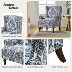 Gott Traditional Wingback Armchair with Solid Wood Legs by HULALA HOME