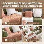 110.23 in. W Colorblock Modular 4-Seater Chenille Sofa with Curved Armrests