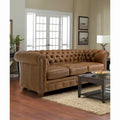 Hancock Tufted Top Grain Italian Leather Chesterfield Sofa - 31 H x 86 W x 40 D