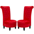 AVAWING Set of 2 Throne Royal Chair Thick Padding and Rubberwood Legs
