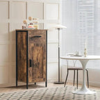 Narrow Floor Storage Cabinet with 1 Door and 1 Drawer - 11.8D x 13.8W x 31.5H