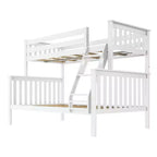 Max & Lily Bunk Bed Twin over Full Size, Solid Wood Bunk Beds with Ladder for Kids
