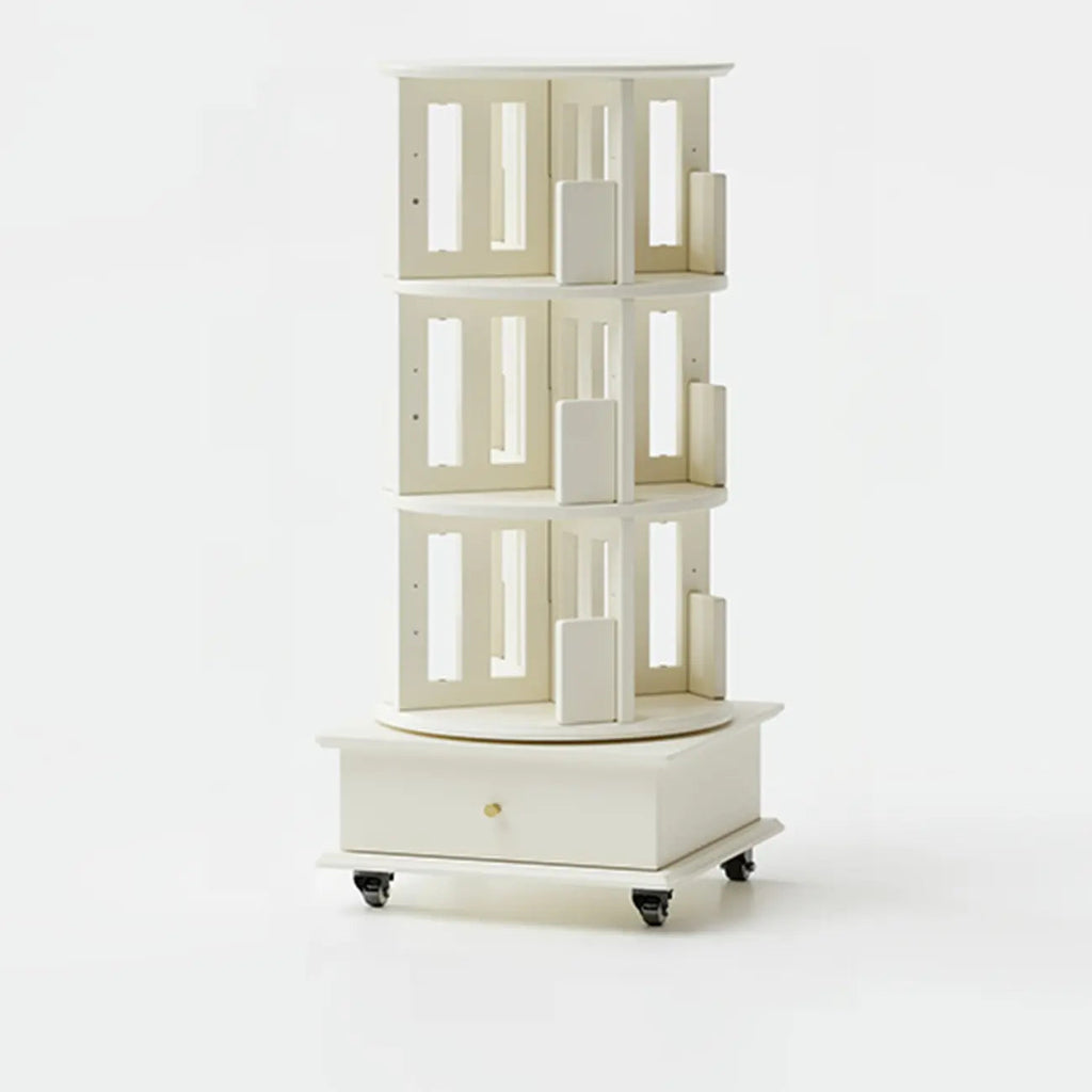 Wooden Vertical Narrow Rotating Bookcase