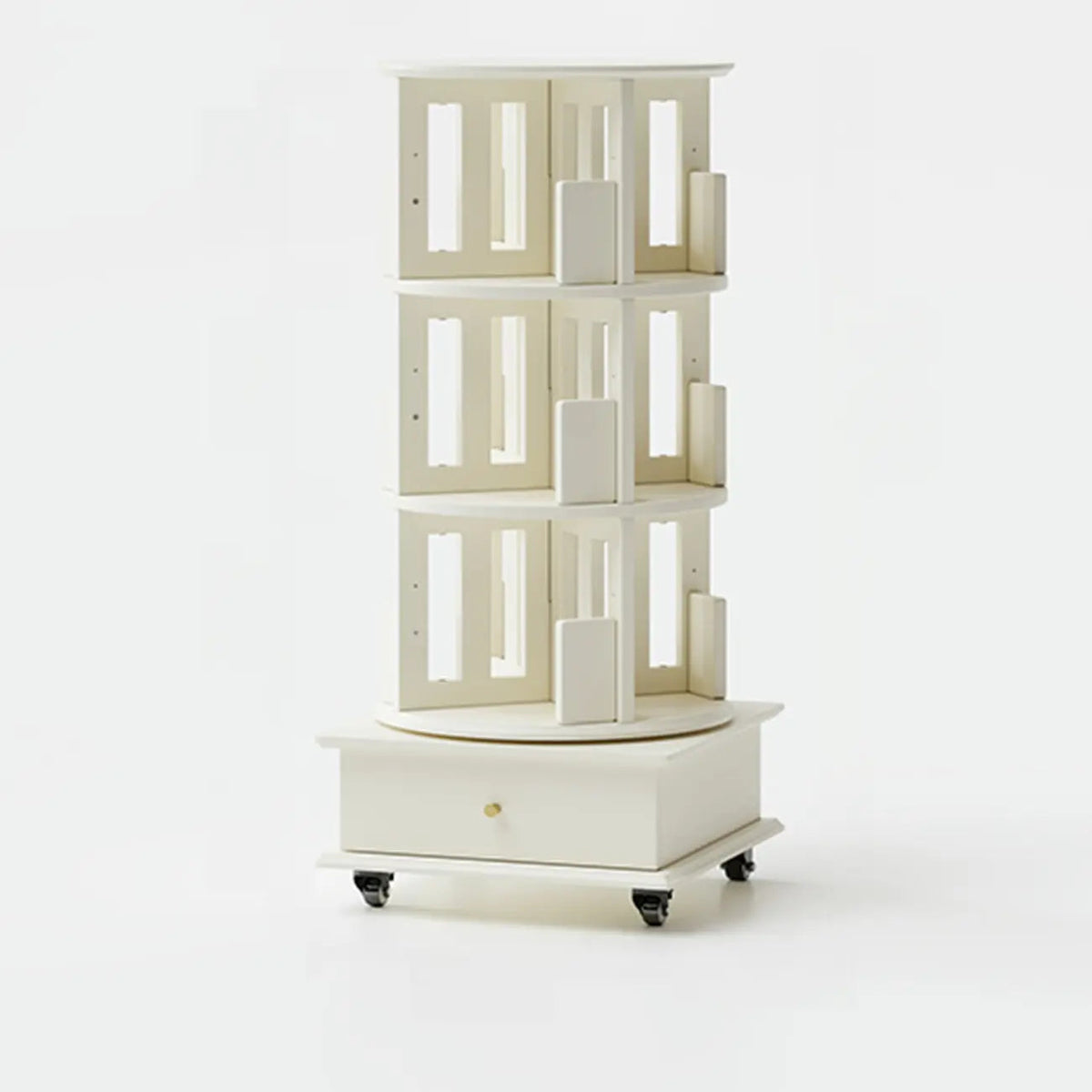 Wooden Vertical Narrow Rotating Bookcase