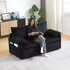 64.5 3-in-1 Convertible Corduroy Sleeper Sofa Bed with Pullout Bed
