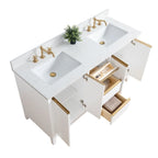 Vanity Art Bathroom Vanity with Ceramic Sink and Engineered Marble Top