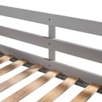 L Shaped Bunk Bed for 4 Kids, Quad Bunk Bed with Slide Full and Twin Wood Bunk Frame for Bedroom Dorm
