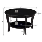Convenience Concepts American Heritage Round Coffee Table with Shelf