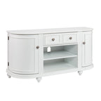 SEI Furniture Wells Modern Farmhouse White Media TV Stand for TVs up to 46