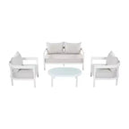 ModernLuxe 4/5pcs Outdoor Sofa Set Patio Conversation Furniture Set Seating Group with Coffee Table, Weather-Resistant Cushion&Rust-Resistant Frame