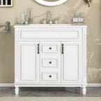 36 Modern Bathroom Vanity with Top Sink and Mirror Cabinet,2 Doors and 2 Drawers