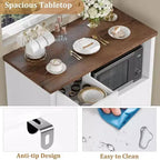 Kitchen Microwave Cabinets with Storage,with 3 Doors,1 Drawer and Adjustable Shelves, Pantry Storage Cabinet