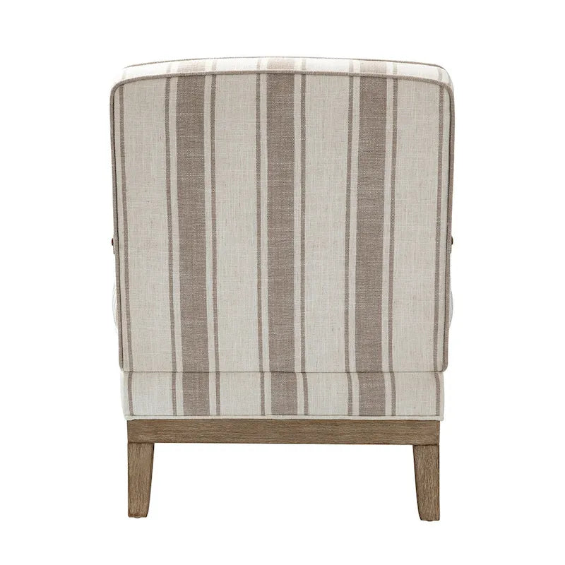 Rinaldo Farmhouse Polyester Armchair with Solid Wood Legs Set of 2 by HULALA HOME