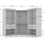 Mulberry 2.0 Semi Open 3 Sectional Modern 4 Drawer Wardrobe Corner Closet Set of 3