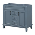 36 Modern Bathroom Vanity with Top Sink and Mirror Cabinet,2 Doors and 2 Drawers