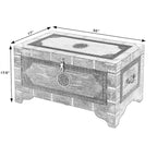 Nador Hand-Painted Brass Inlay Storage Trunk Coffee Table