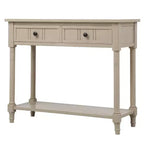 The Misty Moon Daisy Series Console Table Traditional Design with Two Drawers and Bottom Shelf (Espresso)