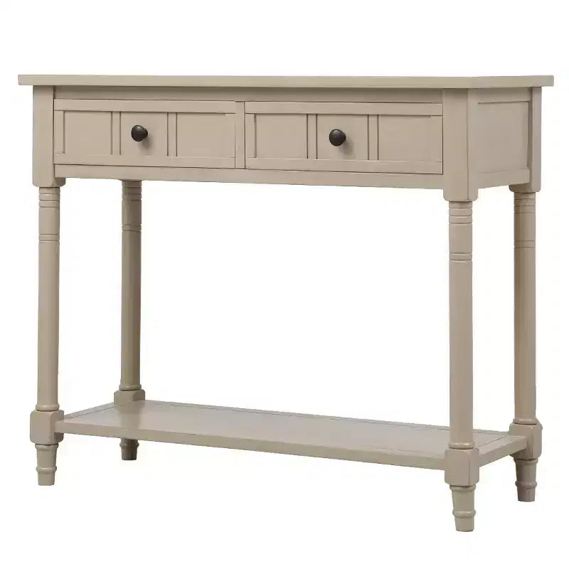 The Misty Moon Daisy Series Console Table Traditional Design with Two Drawers and Bottom Shelf (Espresso)