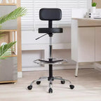 Home Imports Emporium Drafting Stool  Adjustable Swivel Faux Leather Stool with Footrest & Back Support