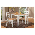 3pc Dining Table with 2 Ladderback Chairs White/Natural ¨C International Concepts: Solid Wood, Square, Non-Extension