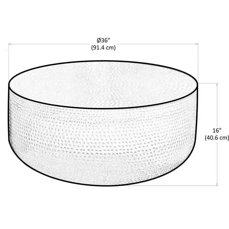 Kacy 36 inch Wide Contemporary Metal Coffee Table in Silver Ombre, Assembled