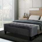 Velvet Button Tufted Flip Top Storage Bench