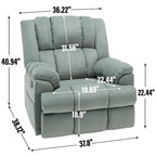 Lazy Boy Swivel Rocker Fabric Recliner Chair, Overstuffed Large Manual Recliner Glider with Pillow Top Arms and Cushion Back