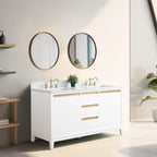 Vanity Art Bathroom Vanity with Ceramic Sink and Engineered Marble Top