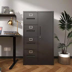 Metal Storage Vertical Filing Cabinet with Lock, Steel File Locker with 4 Drawers