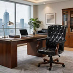 Executive Office Chair with Wingback Design and Swivel for Home Office