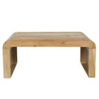 Royal Hampton Coffee Table Handcrafted Natural Acacia Wood Rectangular Curved Waterfall Top, 36 Inch