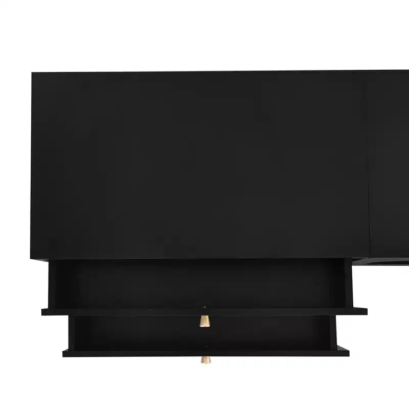 TV Stand for 95 TV, Extra Long Media Console with 2 Doors & 4 Drawers, Large TV Storage Cabinet Entertainment Center with Fluted Glass Doors