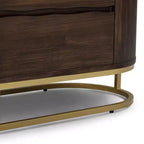 Modern 6-Drawer Dresser with Live Edge Design, Metal Base & Durable Mixed Wood Construction