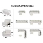 Dyonery Modular Corduroy Sectional Sofa with Washable Covers
