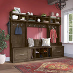 Woodland Full Entryway Storage Set with Coat Rack by Bush Furniture