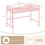 Loft Bed Twin Size with Removable Ladder & Full Safety Guardrail, Twin Loft Bed Heavy-Duty Metal Frame 400 Lbs Weight Capacity, Space Saving