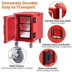 Premium Catering Food Warmer - Insulated Hot/Cold Carrier for 6 Full-Size Pans with Heavy-Duty Casters