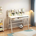 Kids Desk Kids Table Wood Computer Desk with Bookshelf - N/A